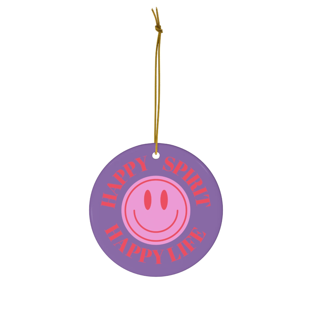 Holiday Ornament Happy Spirit Happy Life, Happiness Ornament, Modern Ornament, Smile Decoration, VSCO, Tumblr, Pink Smile, Retro Christmas