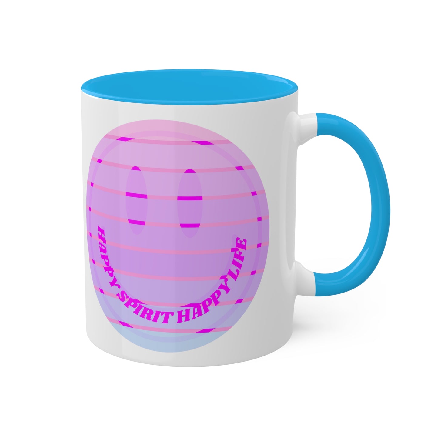 Retro Happy Spirit Happy Life Aesthetic Mug, Smile Face Mug, Trendy Coffee Mug, Tumblr Mug, Aesthetic Happy Life Gift, Aesthetic Mug