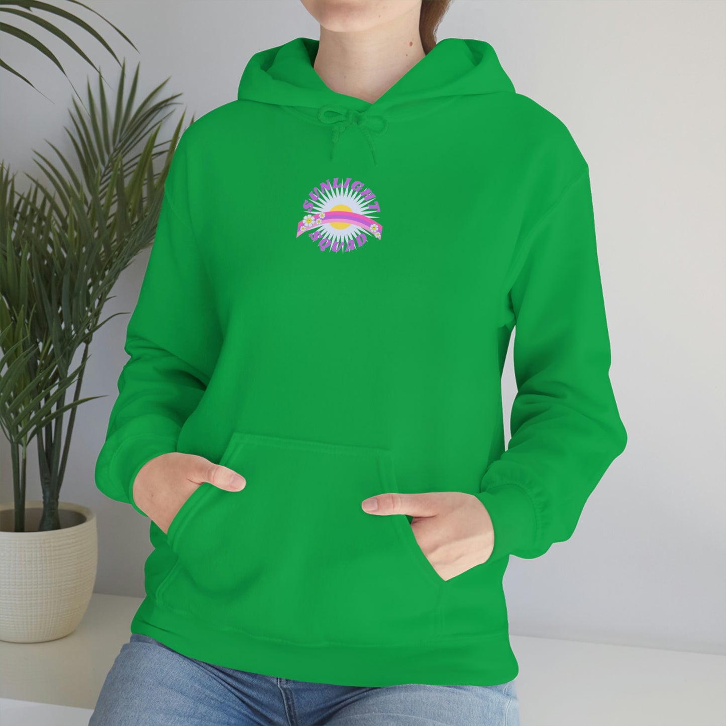 Retro Smile Flower Pink Purple Lavender Lilac Hoodie, Sunlight Squad Sweatshirt, Back Graphic Hoodie, VSCO Girl Oversized Trendy Tumblr Top