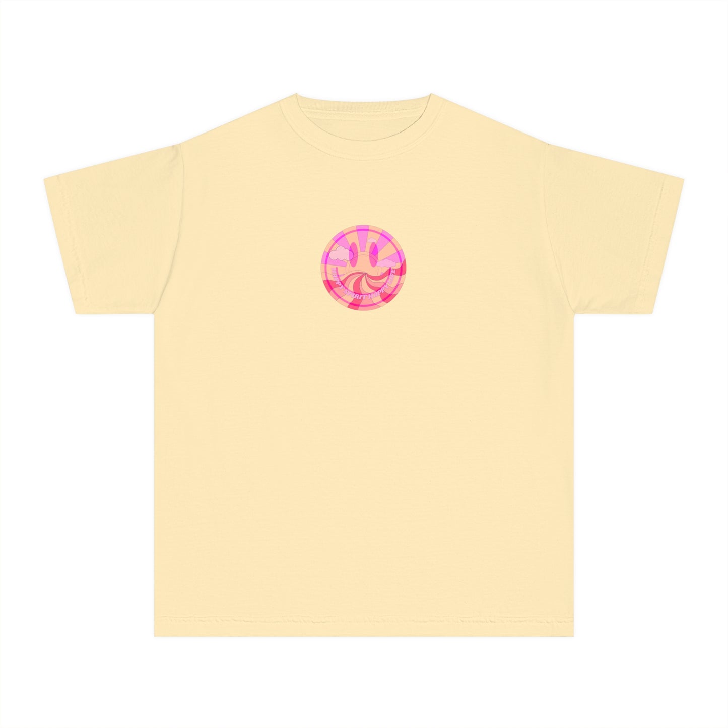 Kids Retro Smile T shirt, Youth Happy Spirit Happy Mind, Aesthetic t shirt, Graphic tee, Tumblr Tshirt, Trendy Oversized Comfort Colors Tee