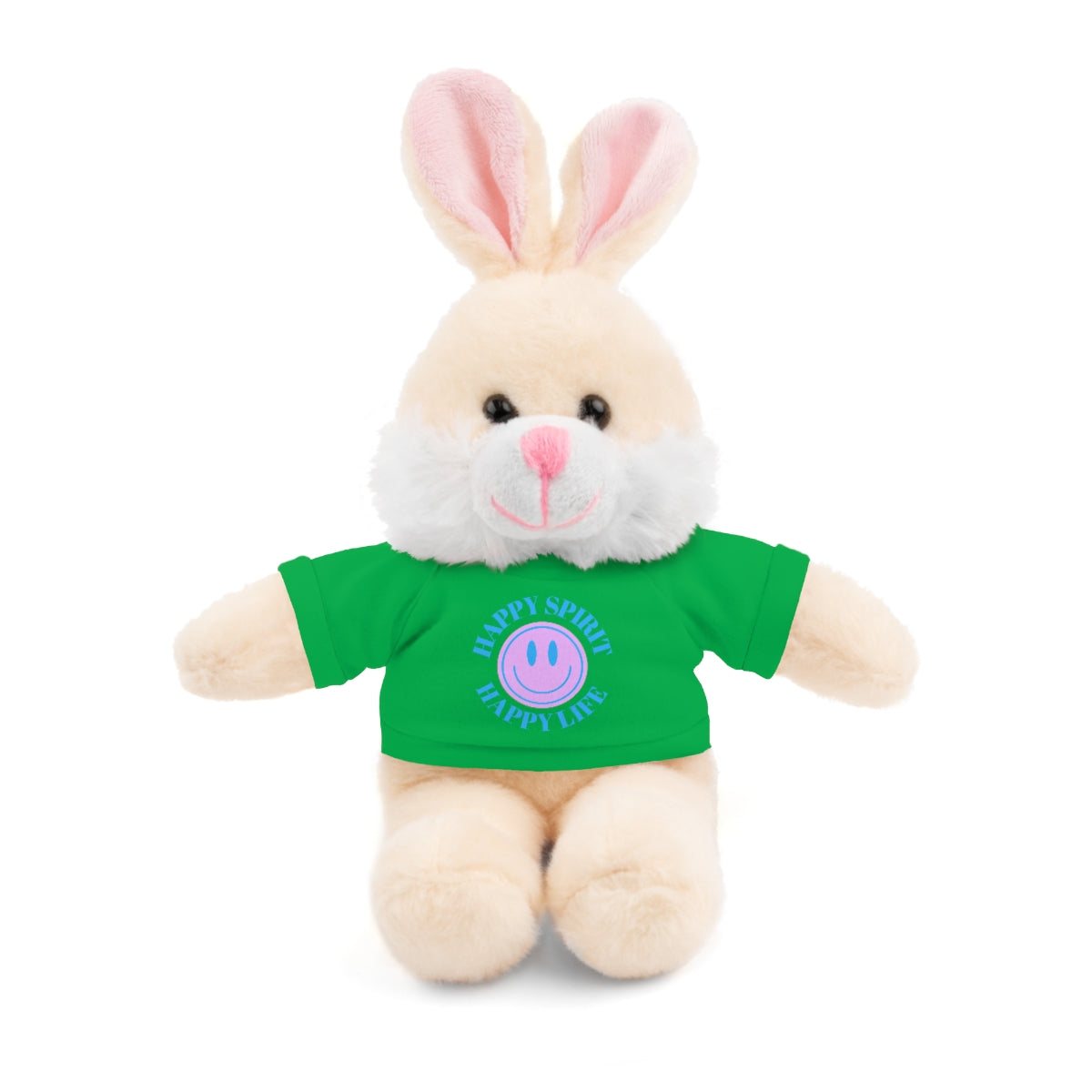 Happy Spirit Happy Life Stuffie, Stuffy, Stuffed Animals with Tee, Happy Mind Gift, Inspo , Love Toy Panda, Bear, Bunny, Jaguar, Sheep, Lion
