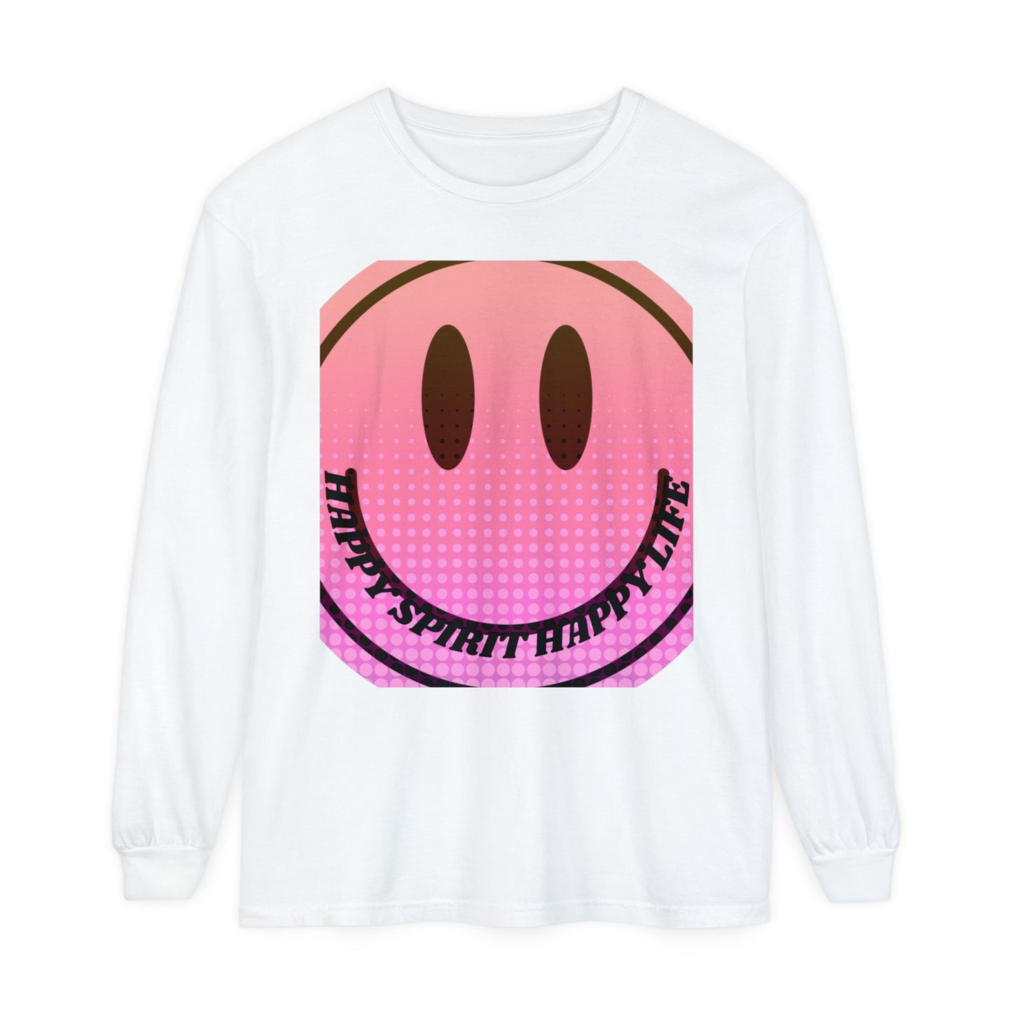 Aesthetic Long Sleeve Shirt, Smile Face Y2K Retro Shirt, 80's Style Smile Graphic, Comfort Colors Unisex Garment-dyed Long Sleeve T-Shirt