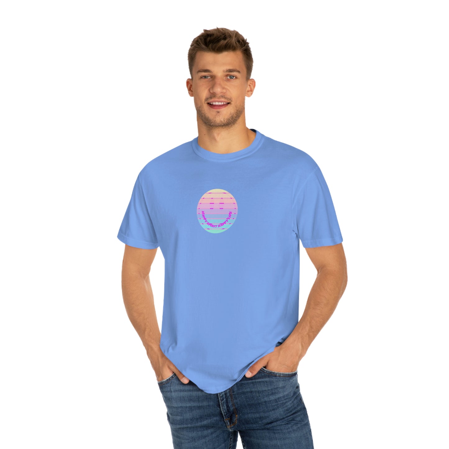 Aesthetic Retro Smile Lilac Tshirt, Happy Spirit Happy Mind, Aesthetic t shirt, Graphic Tumblr Tshirt, Trendy Oversized Vintage Style