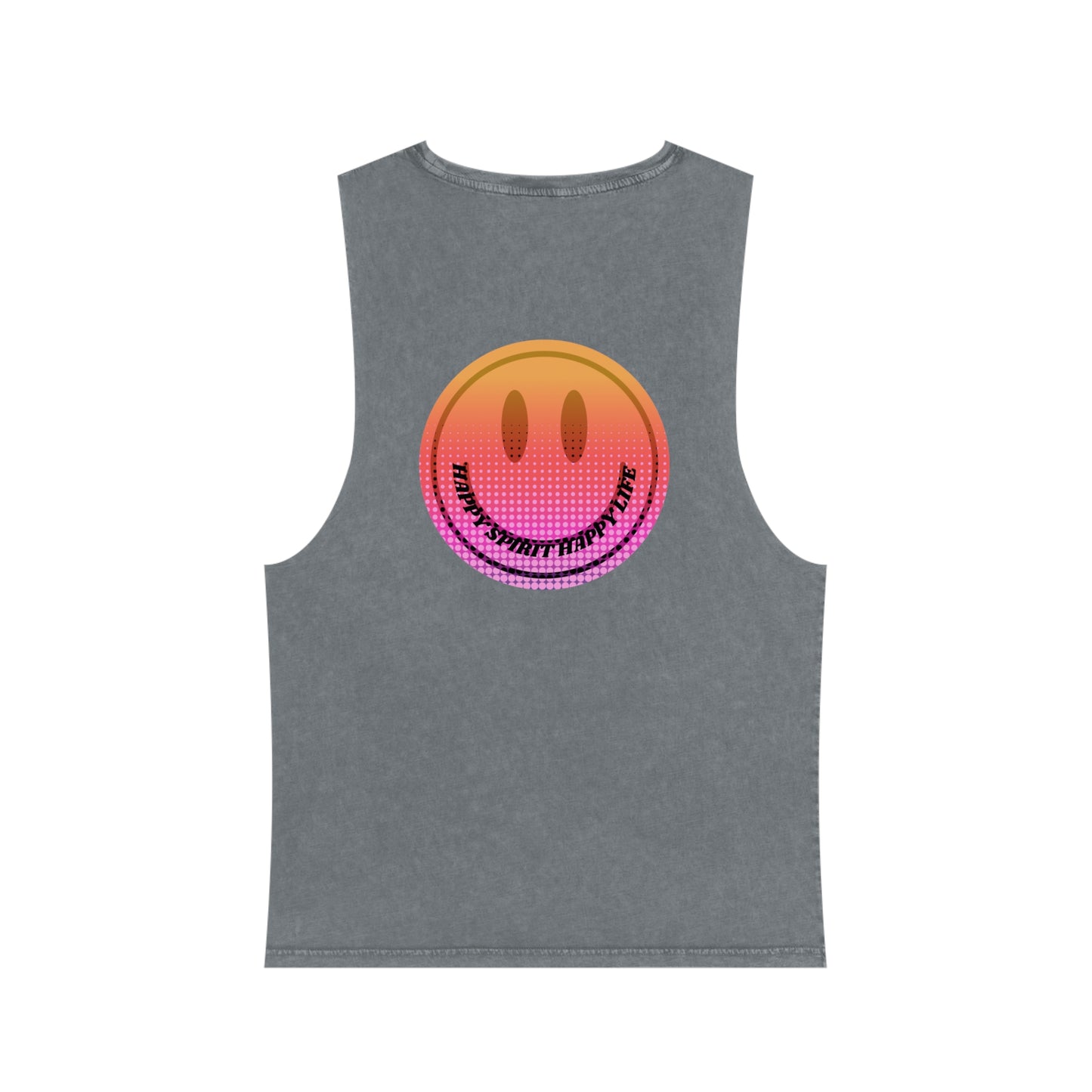 Aesthetic Smile Tank Top, Rocker Edge Tank Top, tone wash Retro 80's Tank Top, Unisex Stonewash Tank Top