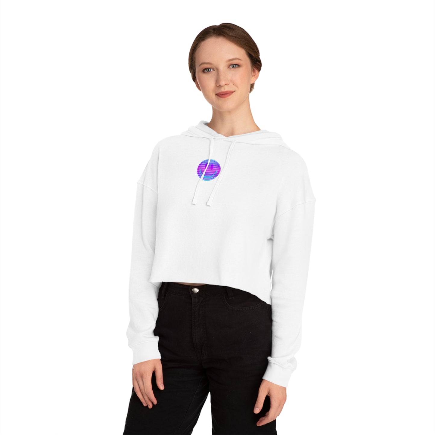 Aesthetic Cropped Hoodie, Smile Face Crop Top, Happy Spirit Happy Life Sunset Smile Cropped Top, Smile Hoodie, Hooded Cropped Pullover