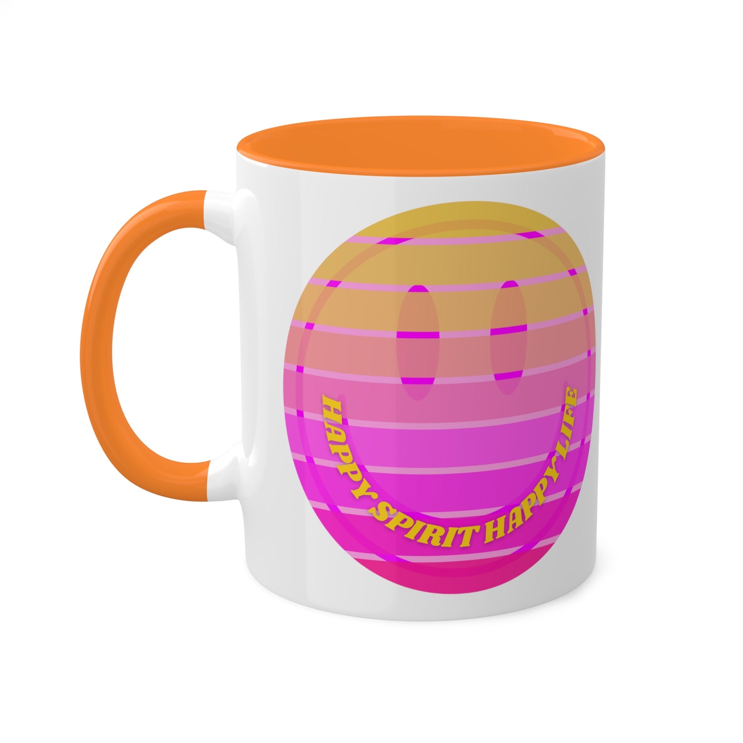 Retro Happy Spirit Happy Life Aesthetic Mug, Smile Face Mug, Trendy Coffee Mug, Tumblr Mug, Aesthetic Happy Life Gift, Aesthetic Mug
