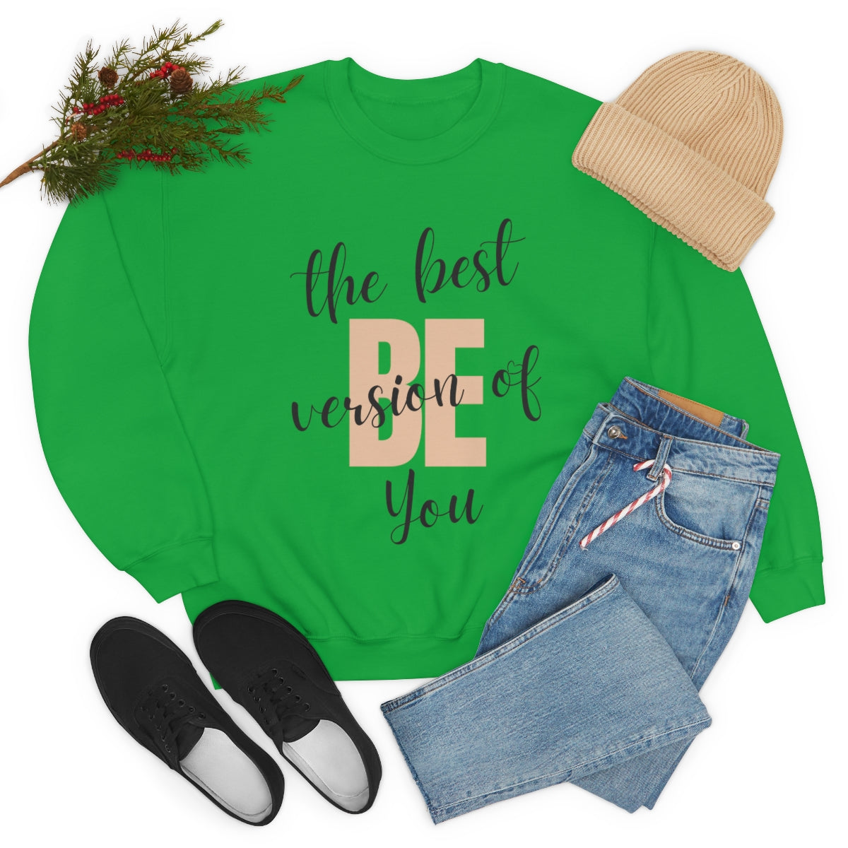 Be the Best Version of You Unisex Crewneck Sweatshirt, Positive Mindset Gift, Inspirational Top, Mental Wellness Crew , Motivational