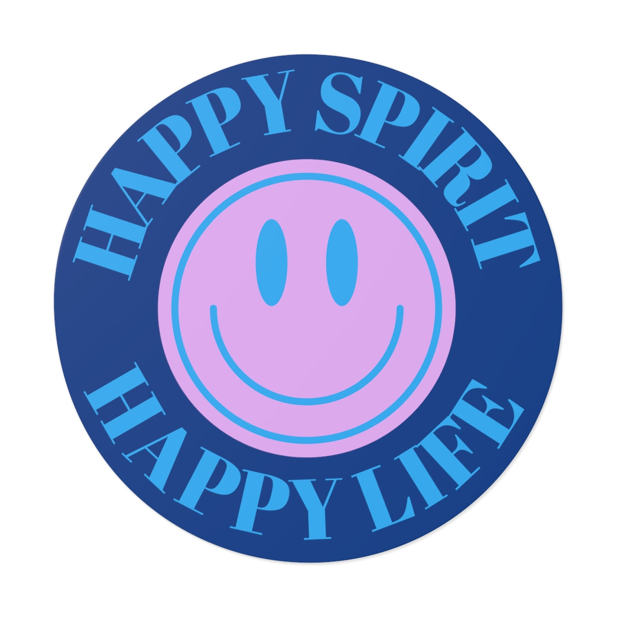 Happy Spirit Happy Life Round Vinyl Stickers, UV Smiley Stickers, Smile Sticker, Tumblr Retro Smile, VSCO Girl, Computer, Skateboard