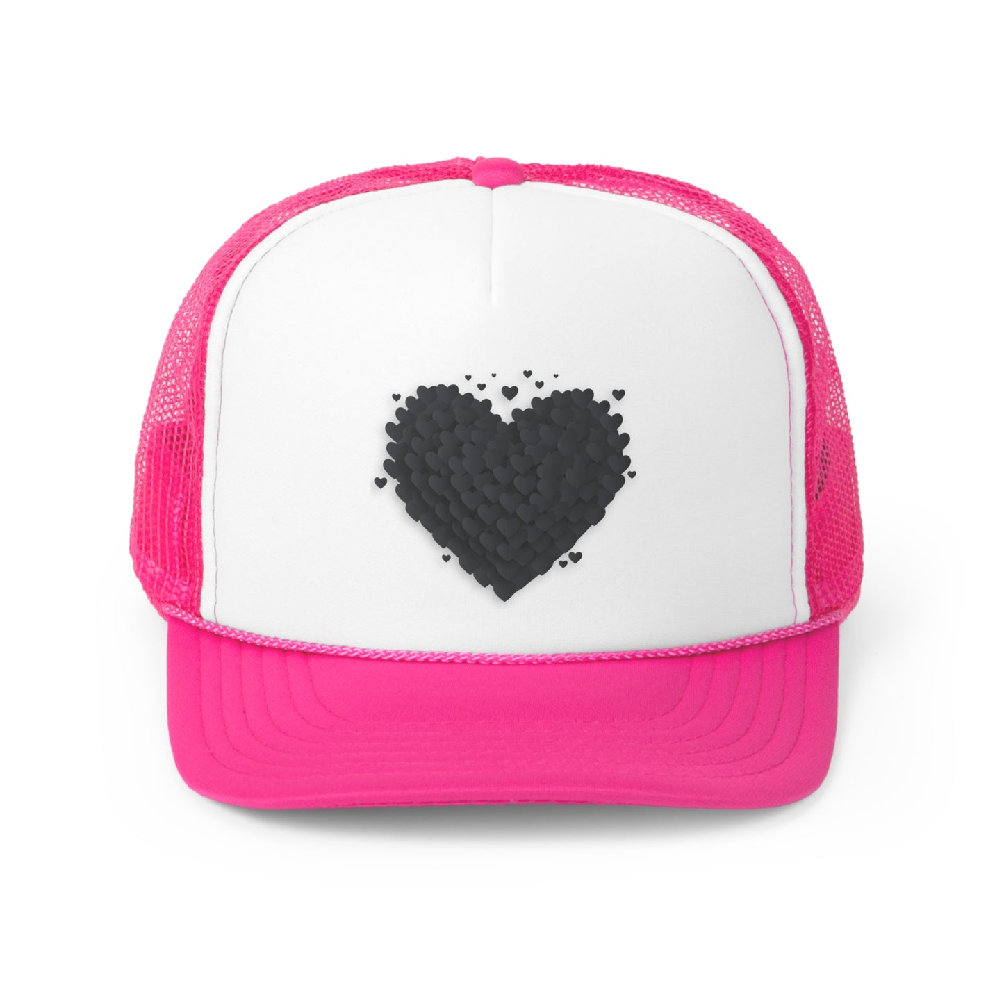 Aesthetic 3d Black Heart Hat, Tumblr Hat, Trendy Trucker Hat, Vsco Girl, Graphic Trucker Hat, Baseball Hat