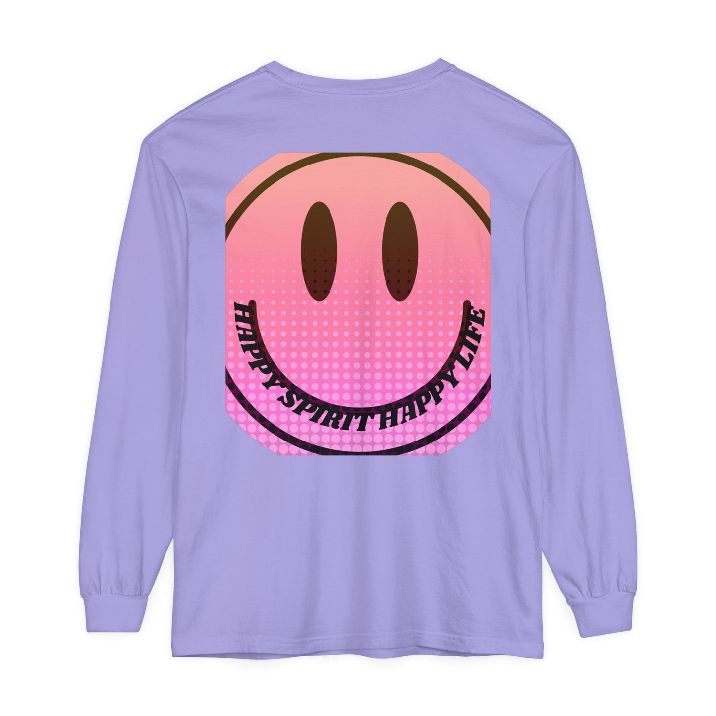 Aesthetic Long Sleeve Shirt, Smile Face Y2K Retro Shirt, 80's Style Smile Graphic, Comfort Colors Unisex Garment-dyed Long Sleeve T-Shirt