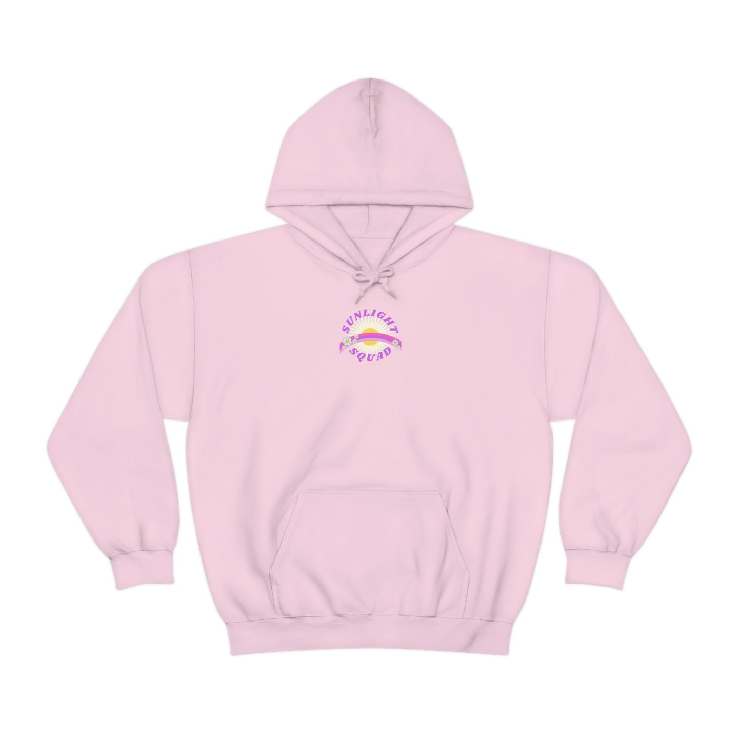Retro Smile Flower Pink Purple Lavender Lilac Hoodie, Sunlight Squad Sweatshirt, Back Graphic Hoodie, VSCO Girl Oversized Trendy Tumblr Top