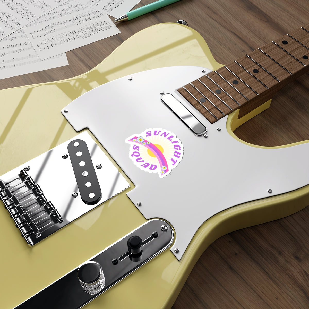 Aesthetic Sticker Sunlight Squad, Smile Flower Happy Mind Die-Cut Sticker, Positivity Pink Purple Earth Smile Y2K Graphic