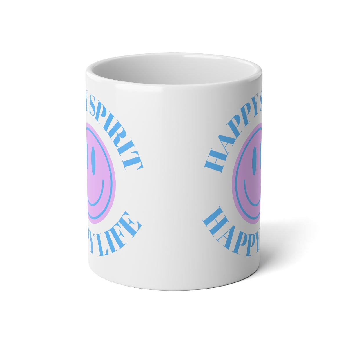 Happy Spirit Happy Life Aesthetic Large Mug, Smiley Face Mug, Trendy Coffee Huge Mug, Tumblr, Aesthetic Happy Life Gift, Happy Life Jumbo