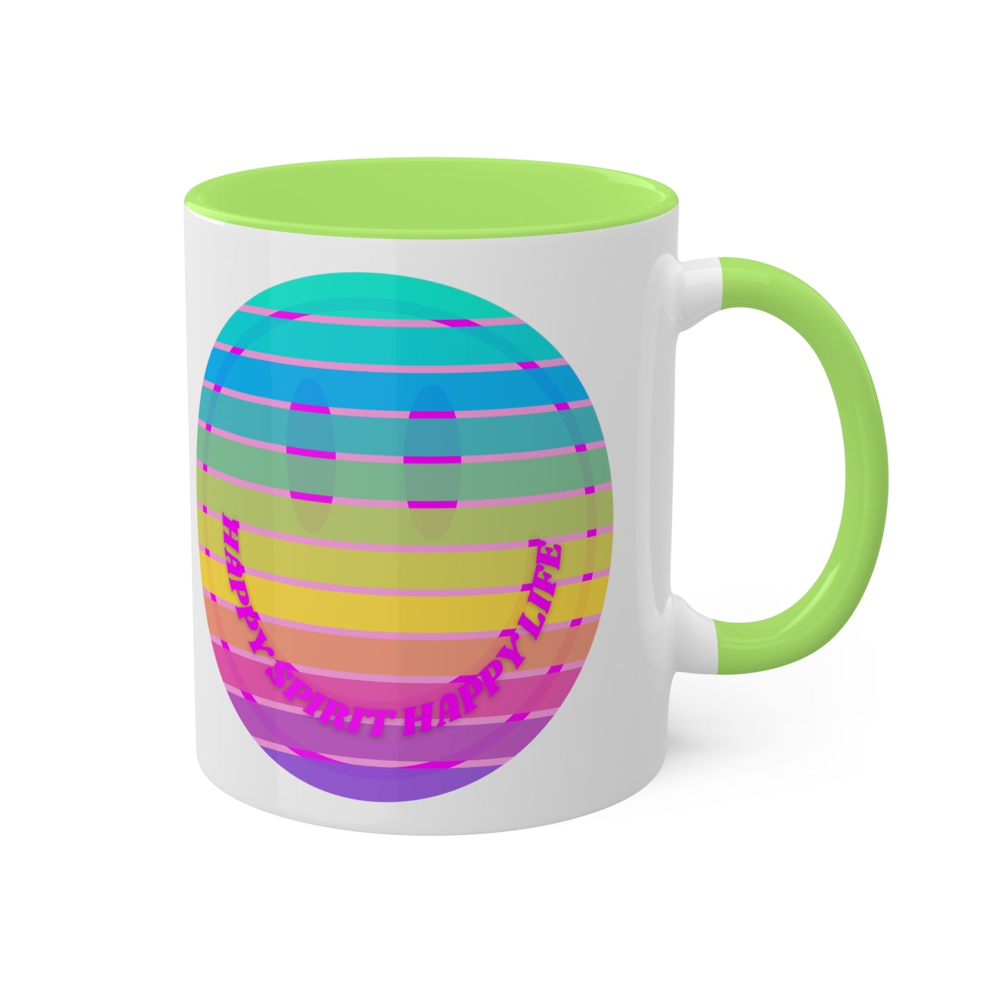 Retro Happy Spirit Happy Life Aesthetic Mug, Smile Face Mug, Trendy Coffee Mug, Tumblr Mug, Aesthetic Happy Life Gift, Aesthetic Mug