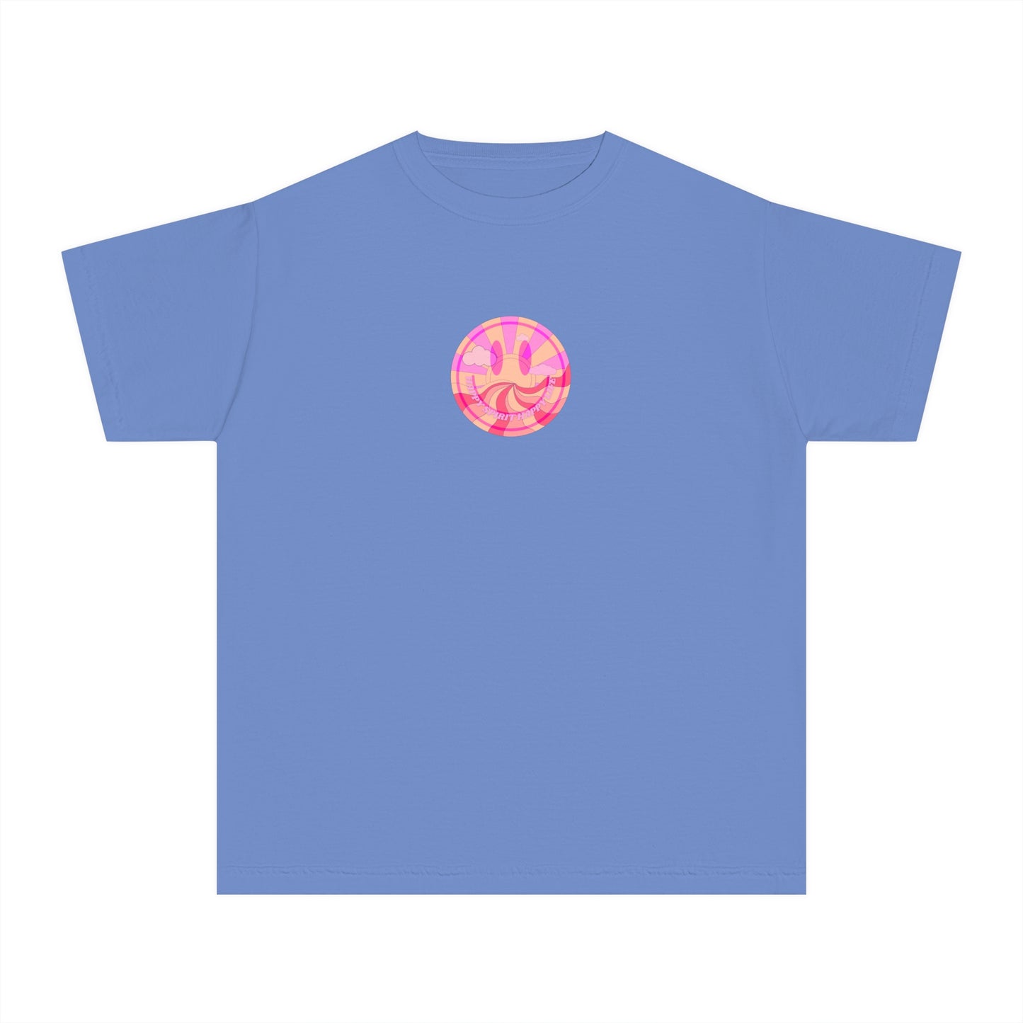 Kids Retro Smile T shirt, Youth Happy Spirit Happy Mind, Aesthetic t shirt, Graphic tee, Tumblr Tshirt, Trendy Oversized Comfort Colors Tee