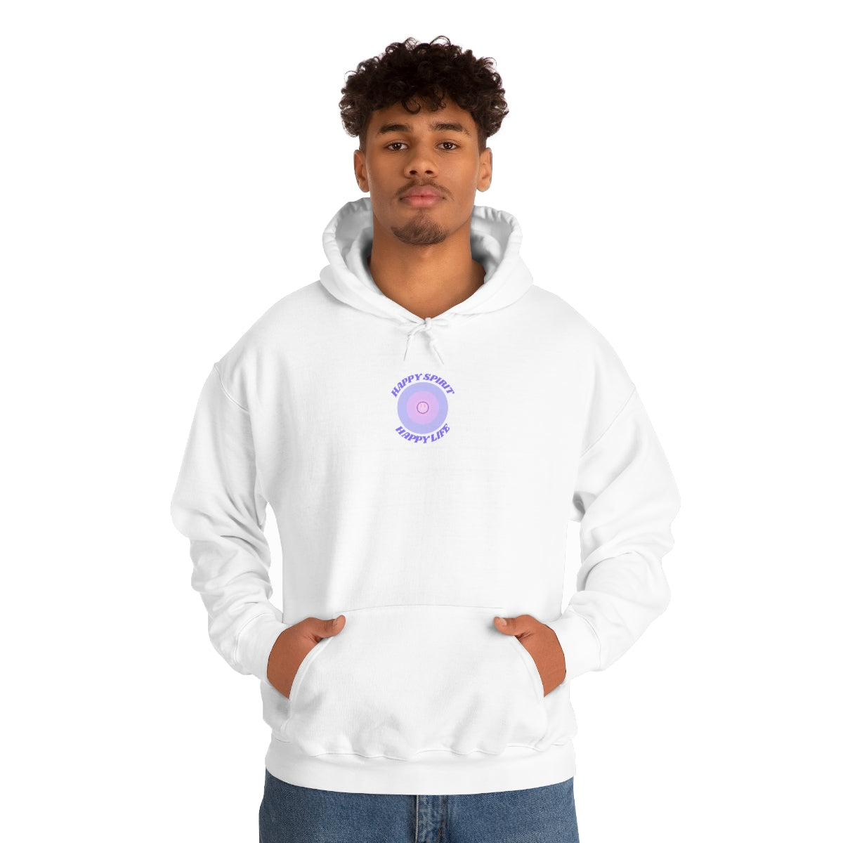 Retro Happy Spirit Happy Life Lavender Lilac Pink Smile Graphic Hoodie, VSCO Girl Sweatshirt, Tumblr Hoodie, Oversized Trendy Back Print Top