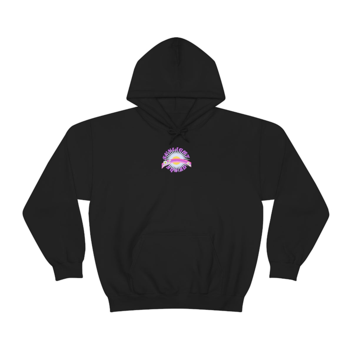 Retro Smile Flower Pink Purple Lavender Lilac Hoodie, Sunlight Squad Sweatshirt, Back Graphic Hoodie, VSCO Girl Oversized Trendy Tumblr Top