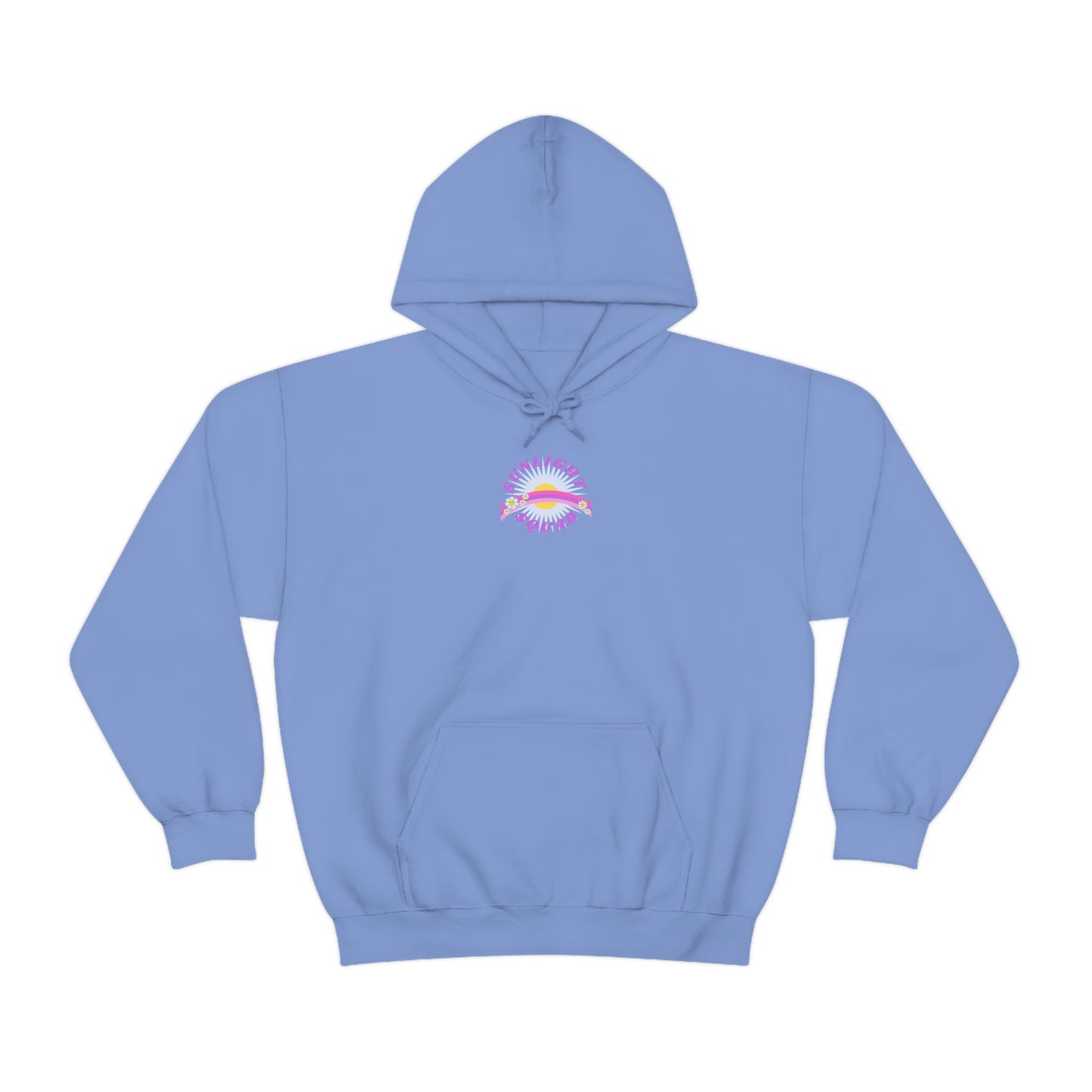 Retro Smile Flower Pink Purple Lavender Lilac Hoodie, Sunlight Squad Sweatshirt, Back Graphic Hoodie, VSCO Girl Oversized Trendy Tumblr Top