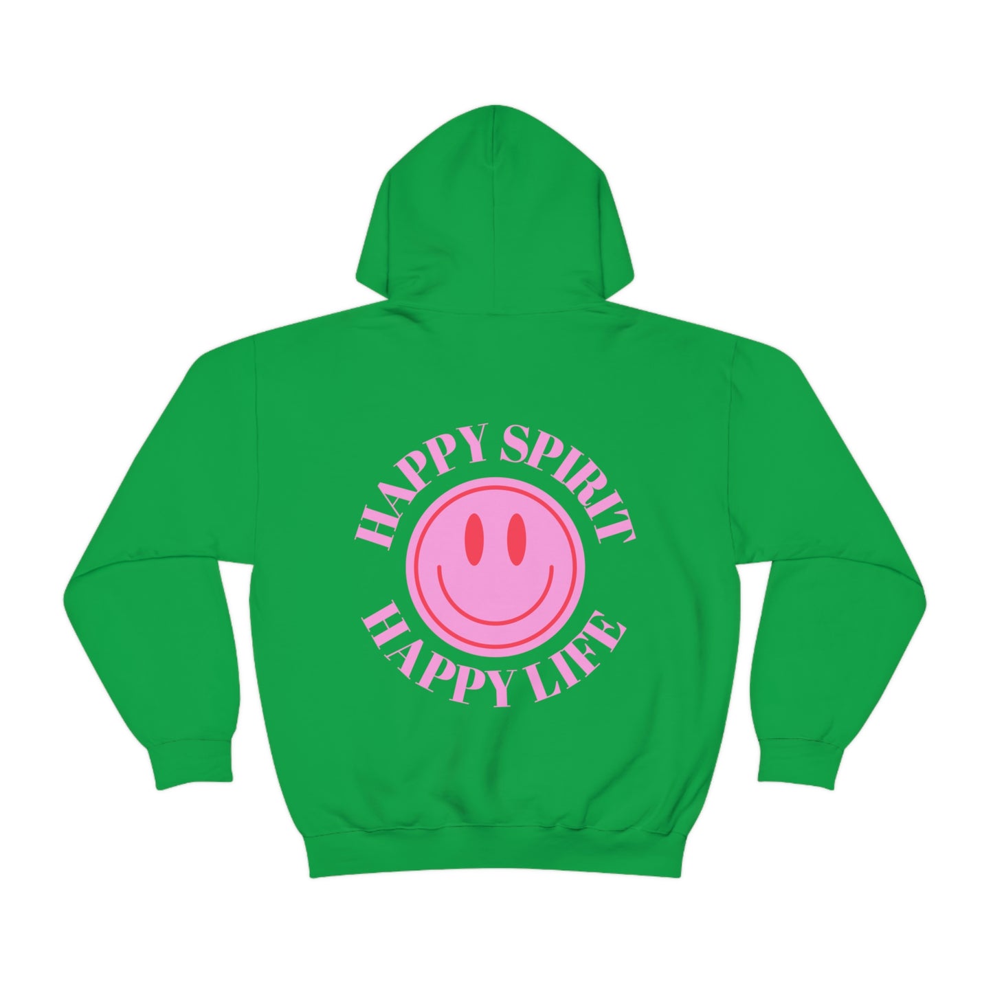 Happy Spirit Happy Life Sweatshirt, Pink Smile Lilac Hoodie, Oversized Hoodie, Front Back Print Trendy Sweatshirt, Beach Cover Up, Cover Up