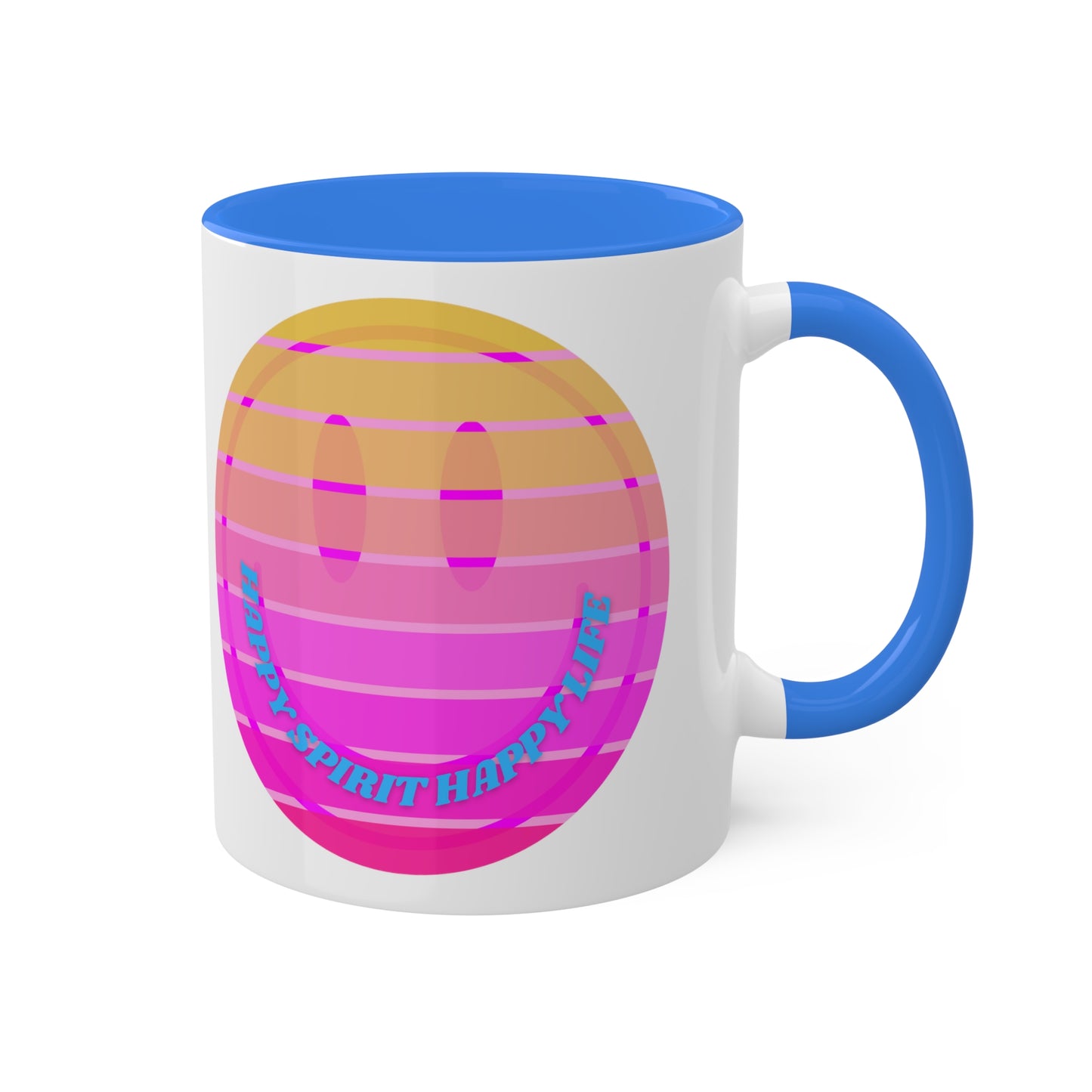 Retro Happy Spirit Happy Life Aesthetic Mug, Smile Face Mug, Trendy Coffee Mug, Tumblr Mug, Aesthetic Happy Life Gift, Aesthetic Mug
