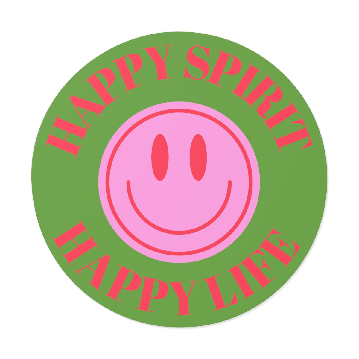 Happy Spirit Happy Life Round Vinyl Stickers, UV Smiley Stickers, Smile Sticker, Tumblr Retro Smile, VSCO Girl, Computer, Skateboard