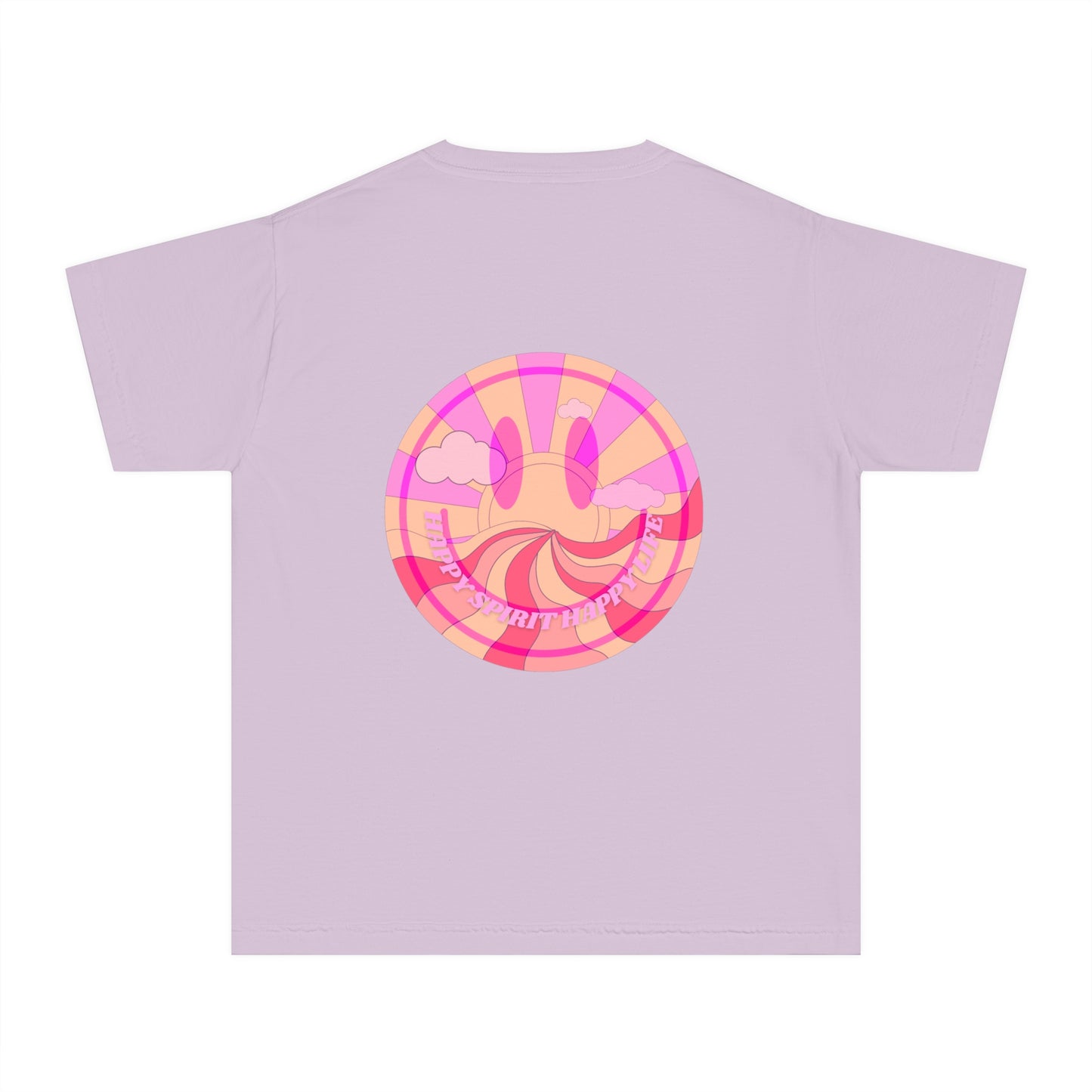 Kids Retro Smile T shirt, Youth Happy Spirit Happy Mind, Aesthetic t shirt, Graphic tee, Tumblr Tshirt, Trendy Oversized Comfort Colors Tee
