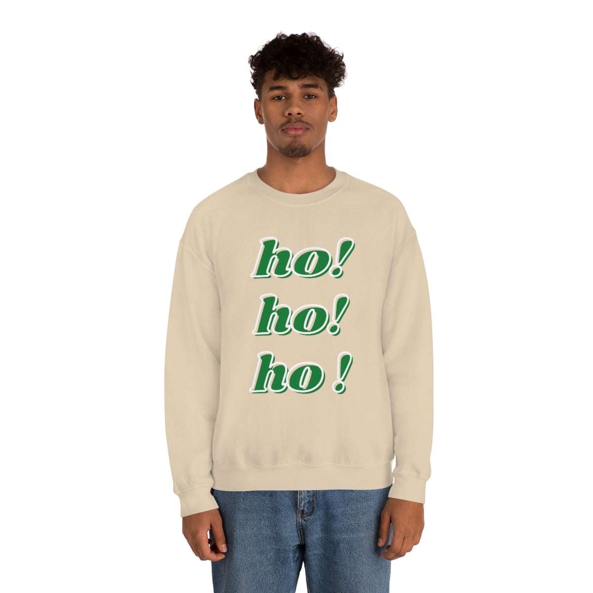 Ho Ho Ho Sweatshirt, Christmas Minimalist Top, Santa Claus Sweatshirt Xmas, Trendy Retro Font Holiday Unisex Heavy Blend Crewneck Sweatshirt
