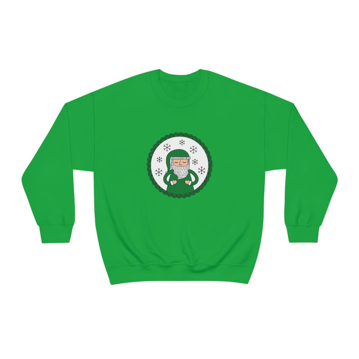 Green Santa Claus Sweatshirt, Green Santa Sweatshirt, Trendy Noel Minimalist Christmas Sweatshirt, Xmas Santa Crewneck Top, Holiday Green