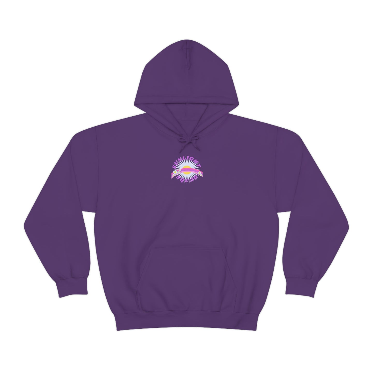 Retro Smile Flower Pink Purple Lavender Lilac Hoodie, Sunlight Squad Sweatshirt, Back Graphic Hoodie, VSCO Girl Oversized Trendy Tumblr Top