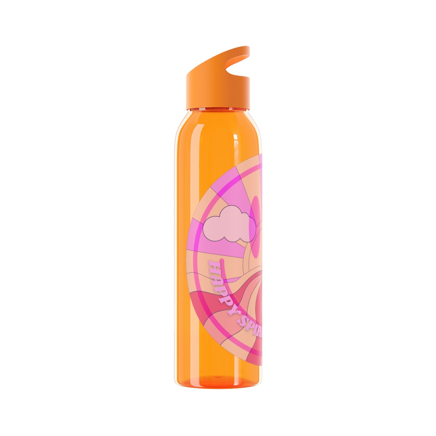 Aesthetic Happy Spirit Happy Life Water Bottle, Aesthetic Pink Bottle, Smile Face, Trendy Tumblr Bottle, Happy Mind Tumbler, BPA Fre