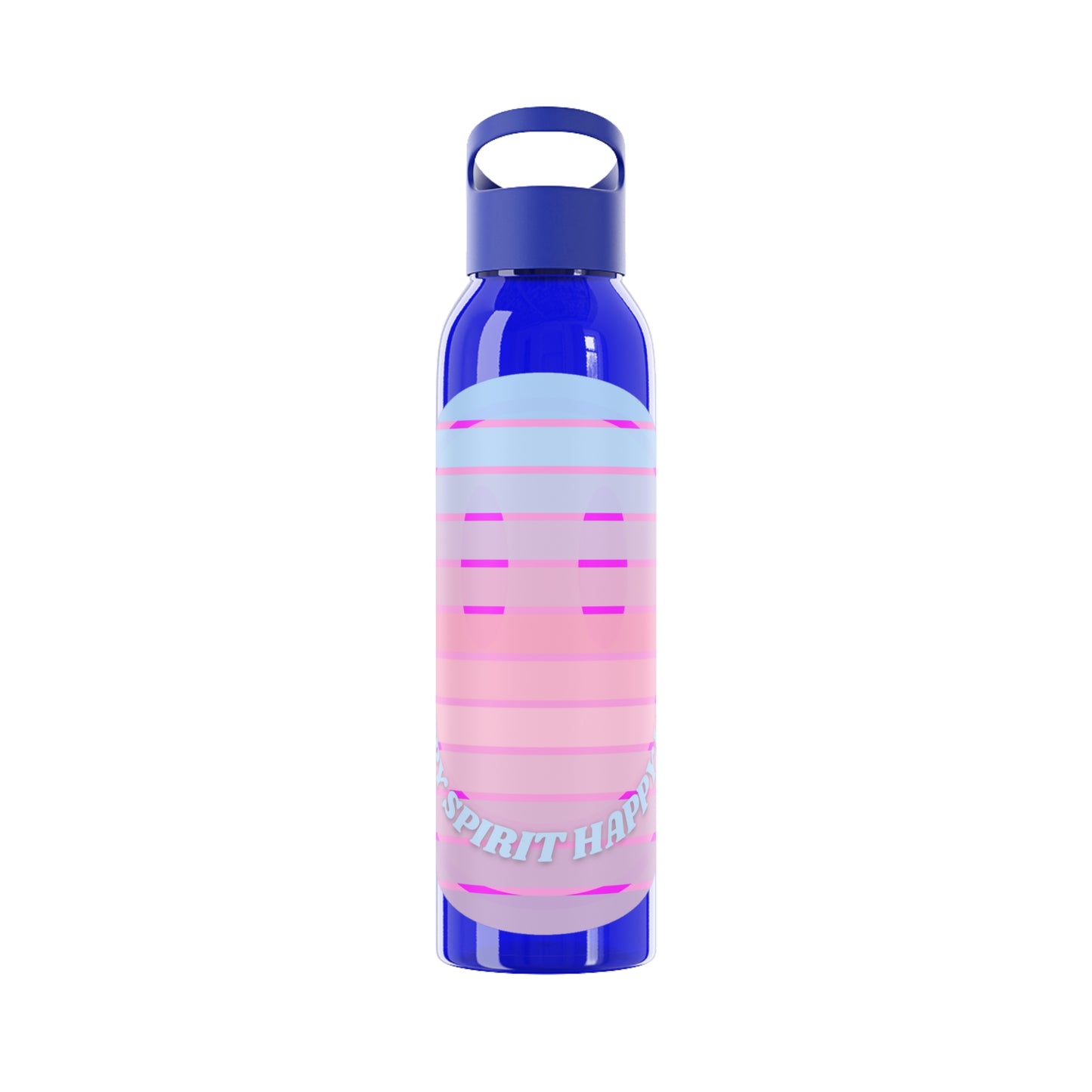 Aesthetic Happy Spirit Happy Life Water Bottle, Aesthetic Pink, Smile Face, Trendy Tumblr Bottle, Happy Mind Tumbler, BPA Free Smile Bottle