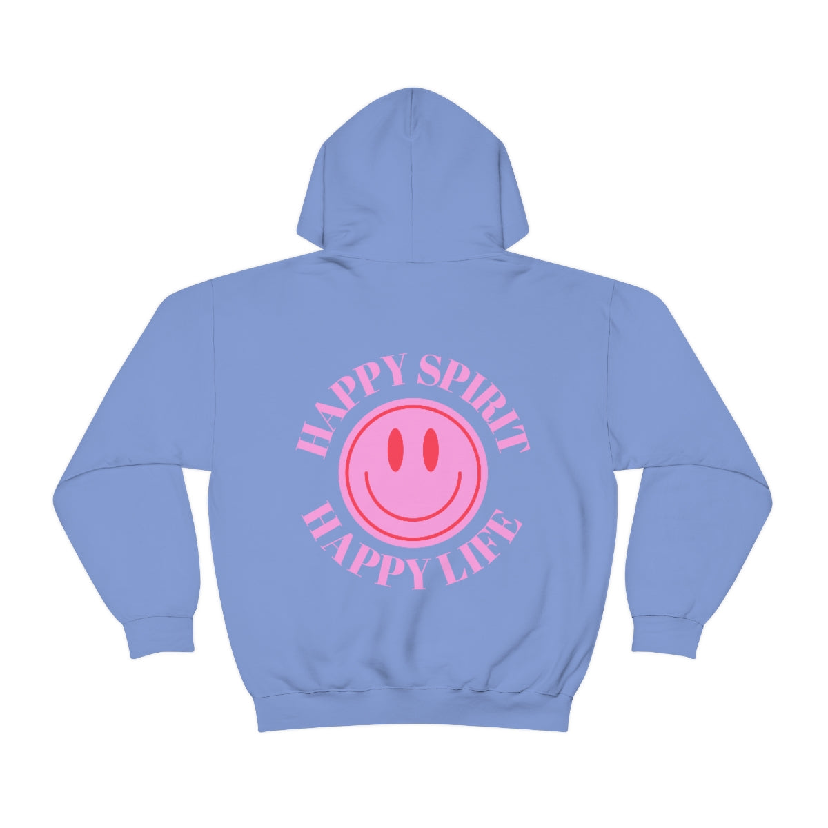 Happy Spirit Happy Life Sweatshirt, Pink Smile Lilac Hoodie, Oversized Hoodie, Front Back Print Trendy Sweatshirt, Beach Cover Up, Cover Up