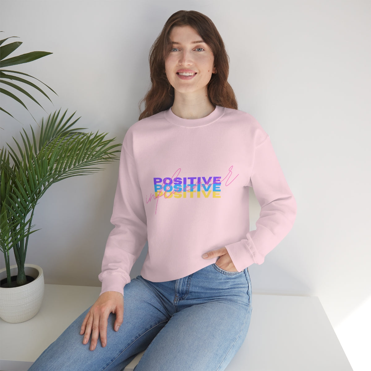 Retro Trendy Influencer Sweatshirt, Oversized Positive Influencer Crewneck Sweatshirt, VSCO Girl, Tumblr Top, 80s Retro Gift