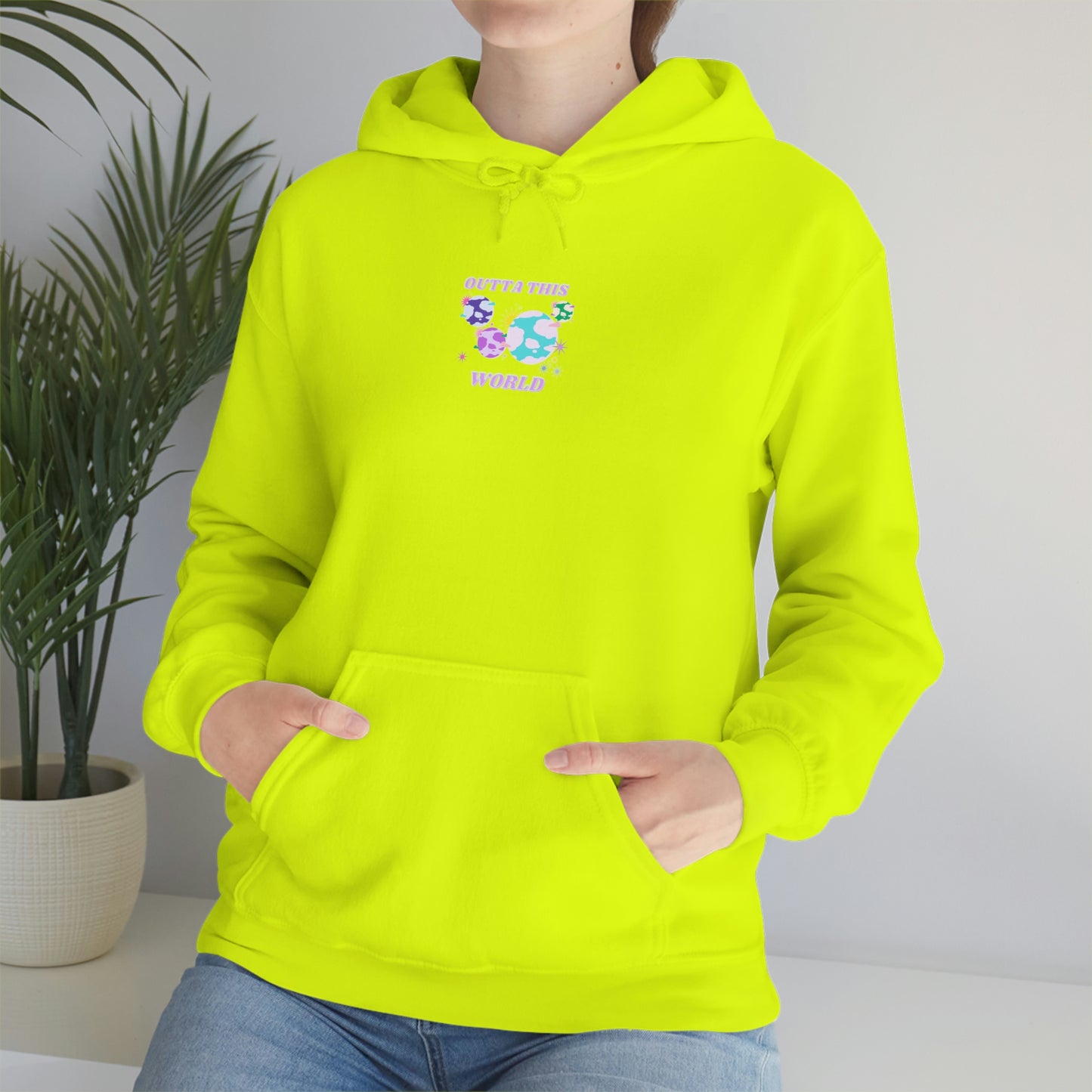 Retro Outta This World Mint Green Pistachio Graphic Hoodie, VSCO Girl Sweatshirt, Tumblr Hoodie, Oversized Trendy Back Print Rare Mint Color