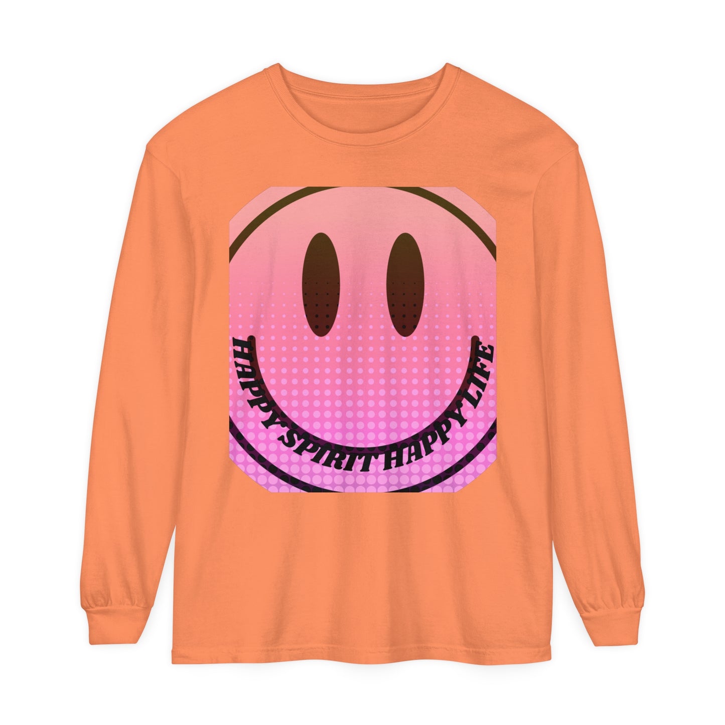 Aesthetic Long Sleeve Shirt, Smile Face Y2K Retro Shirt, 80's Style Smile Graphic, Comfort Colors Unisex Garment-dyed Long Sleeve T-Shirt