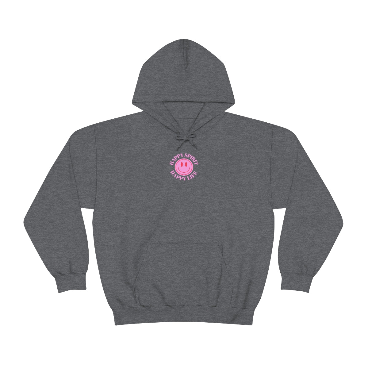 Happy Spirit Happy Life Sweatshirt, Pink Smile Lilac Hoodie, Oversized Hoodie, Front Back Print Trendy Sweatshirt, Beach Cover Up, Cover Up
