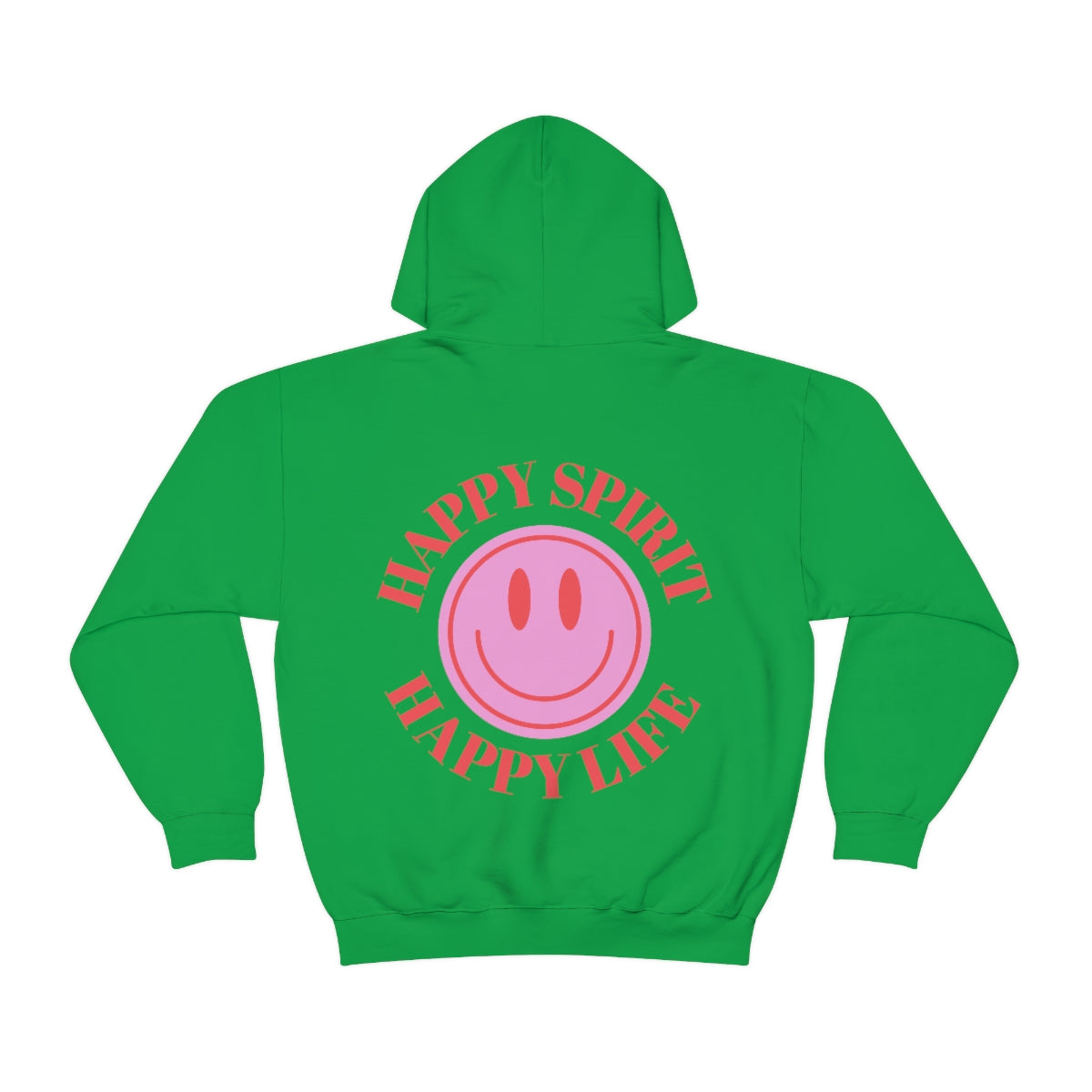 Happy Spirit Happy Life Sweatshirt, Gildan 18500 Hoodie, Oversized Hoodie, Back Print Trendy Sweatshirt, Beach Cover Up, Lake Cover Up