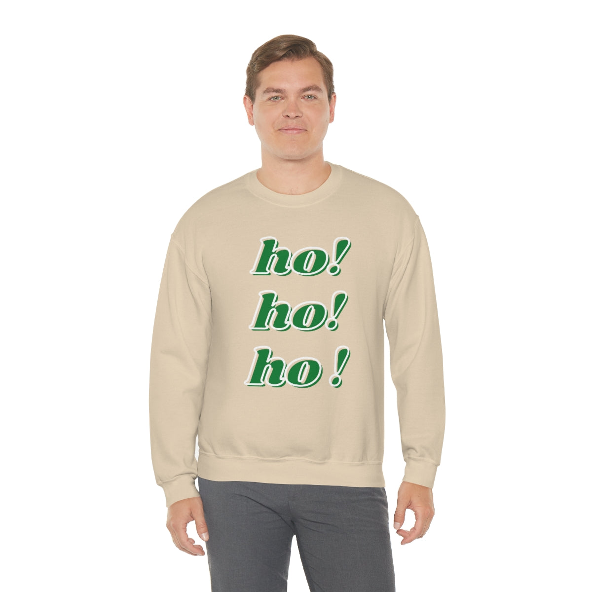 Ho Ho Ho Sweatshirt, Christmas Minimalist Top, Santa Claus Sweatshirt Xmas, Trendy Retro Font Holiday Unisex Heavy Blend Crewneck Sweatshirt