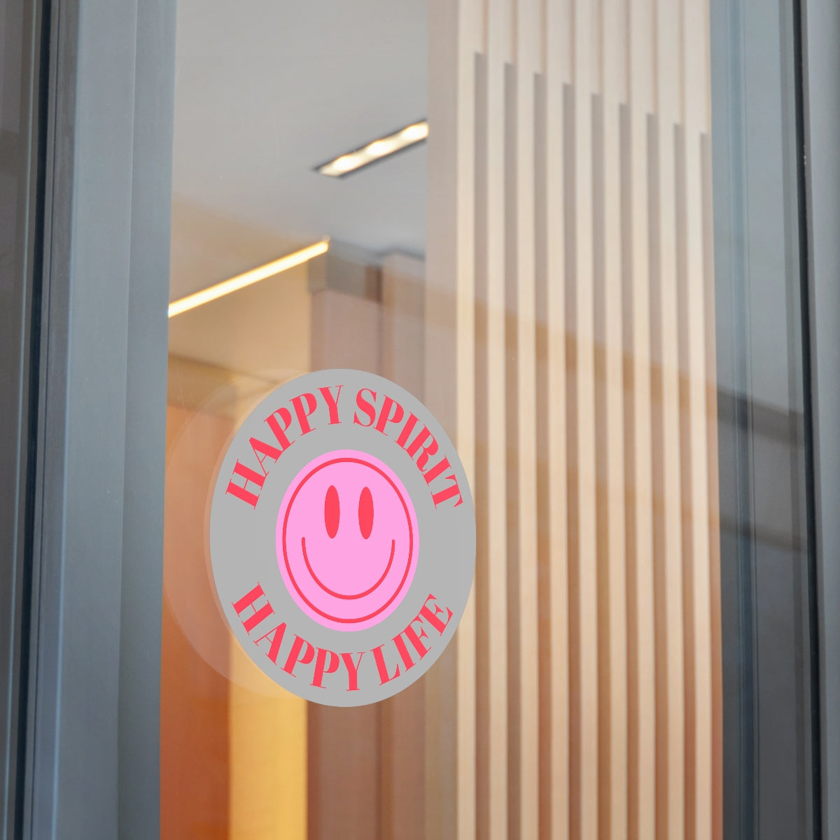 Happy Spirit Happy Life Round Vinyl Stickers, UV Smiley Stickers, Smile Sticker, Tumblr Retro Smile, VSCO Girl, Computer, Skateboard