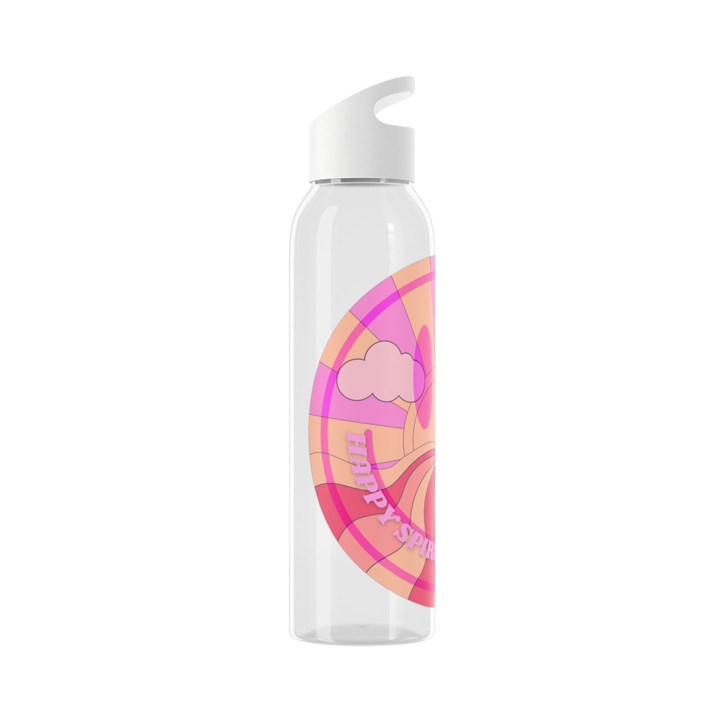 Aesthetic Happy Spirit Happy Life Water Bottle, Aesthetic Pink Bottle, Smile Face, Trendy Tumblr Bottle, Happy Mind Tumbler, BPA Fre