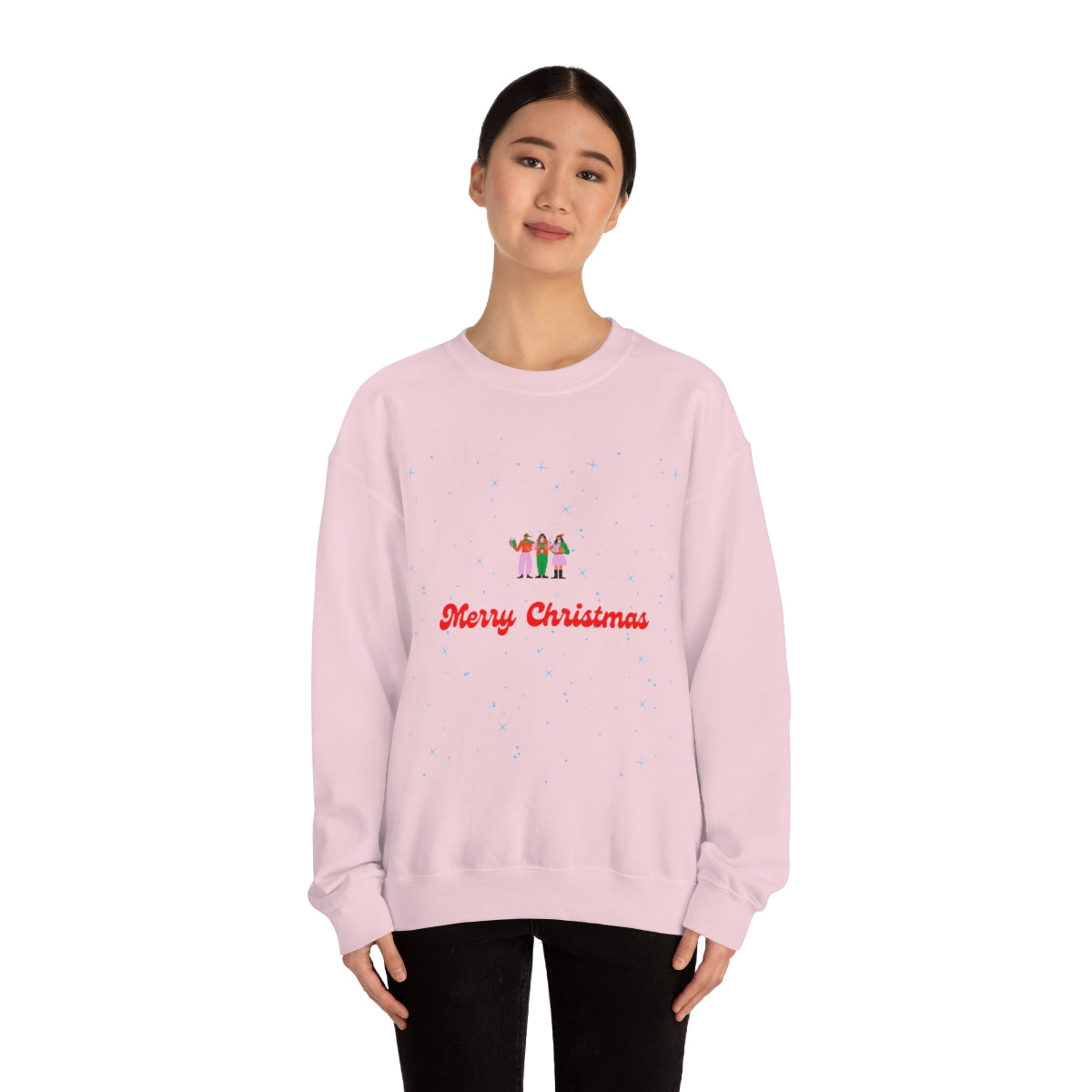 Pink Nutcracker Merry and Bright Minimalist Sweatshirt, Blue Nutcracker Sweatshirt, Trendy Christmas Sweatshirt, Pastel Xmas Crewneck