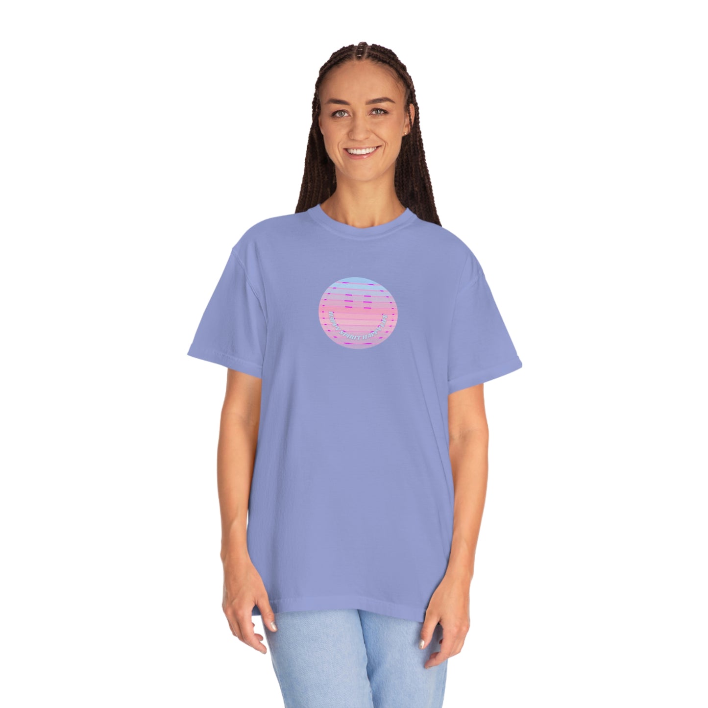 Aesthetic Retro Smile Lilac Tshirt, Happy Spirit Happy Mind, Aesthetic t shirt, Graphic Tumblr Tshirt, Trendy Oversized Vintage Style Tee