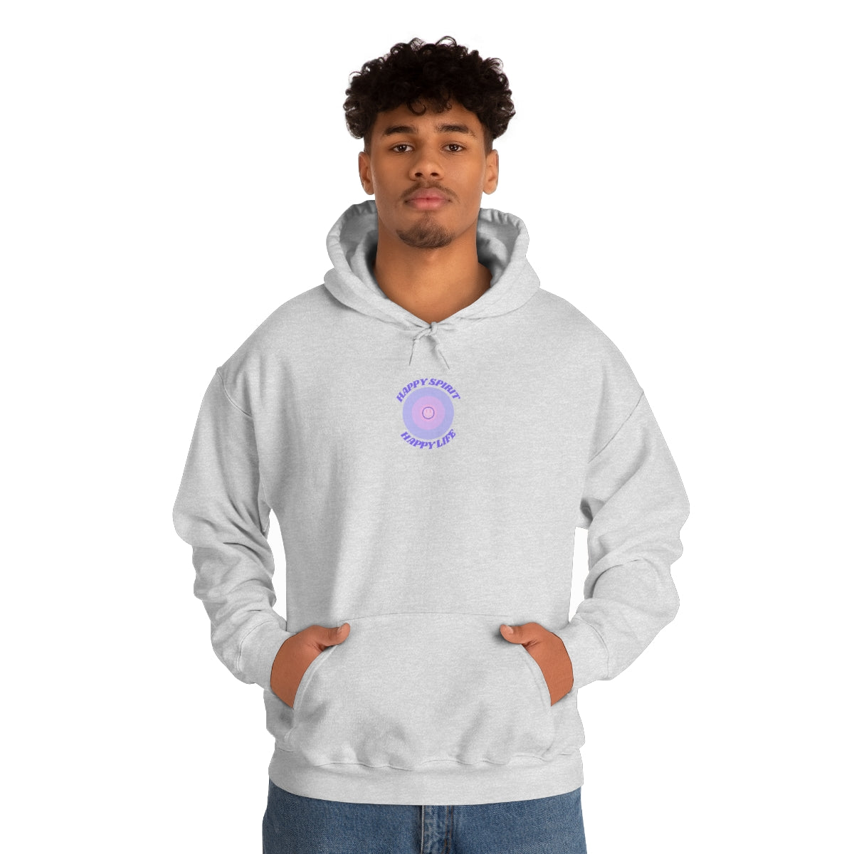 Retro Happy Spirit Happy Life Lavender Lilac Pink Smile Graphic Hoodie, VSCO Girl Sweatshirt, Tumblr Hoodie, Oversized Trendy Back Print Top