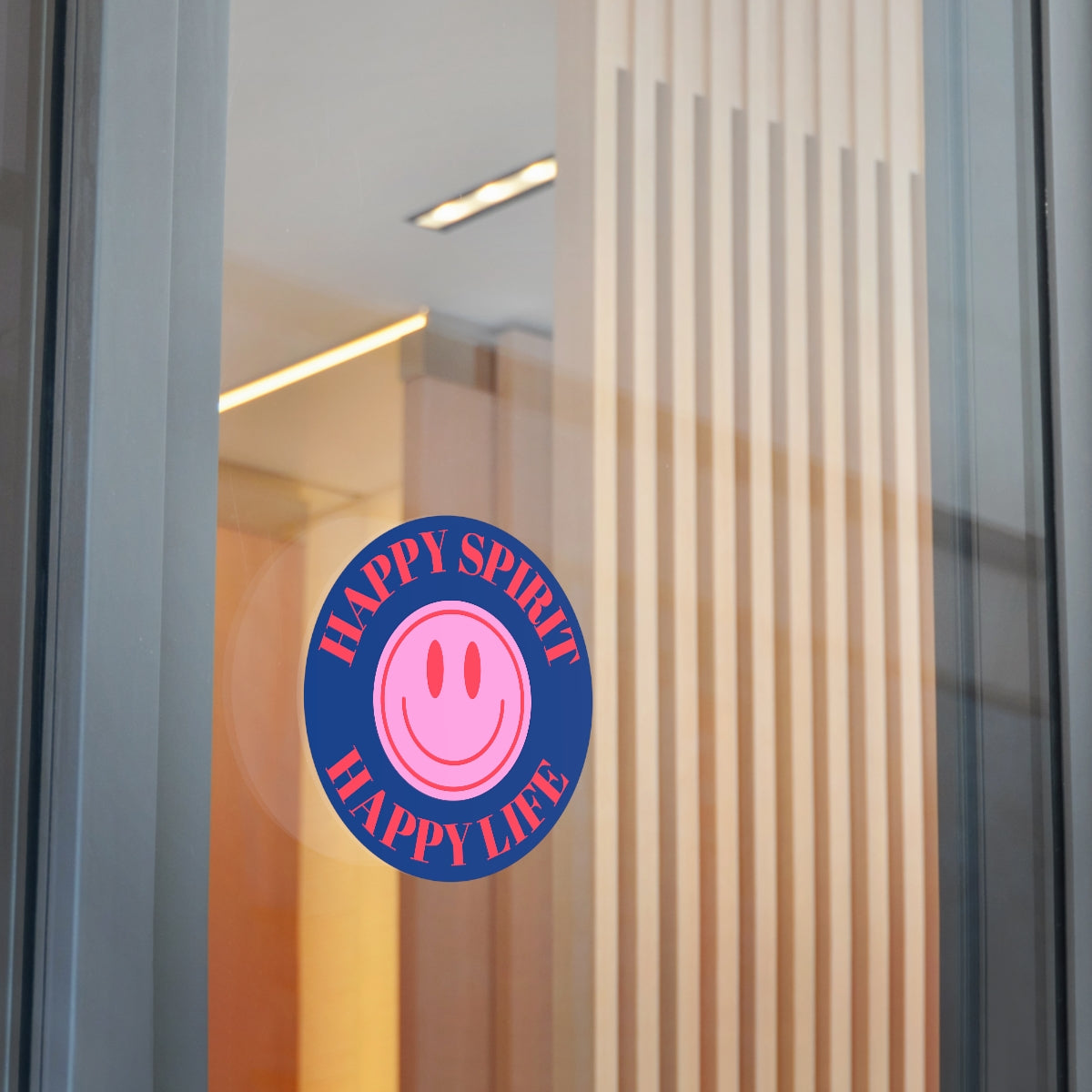 Happy Spirit Happy Life Round Vinyl Stickers, UV Smiley Stickers, Smile Sticker, Tumblr Retro Smile, VSCO Girl, Computer, Skateboard
