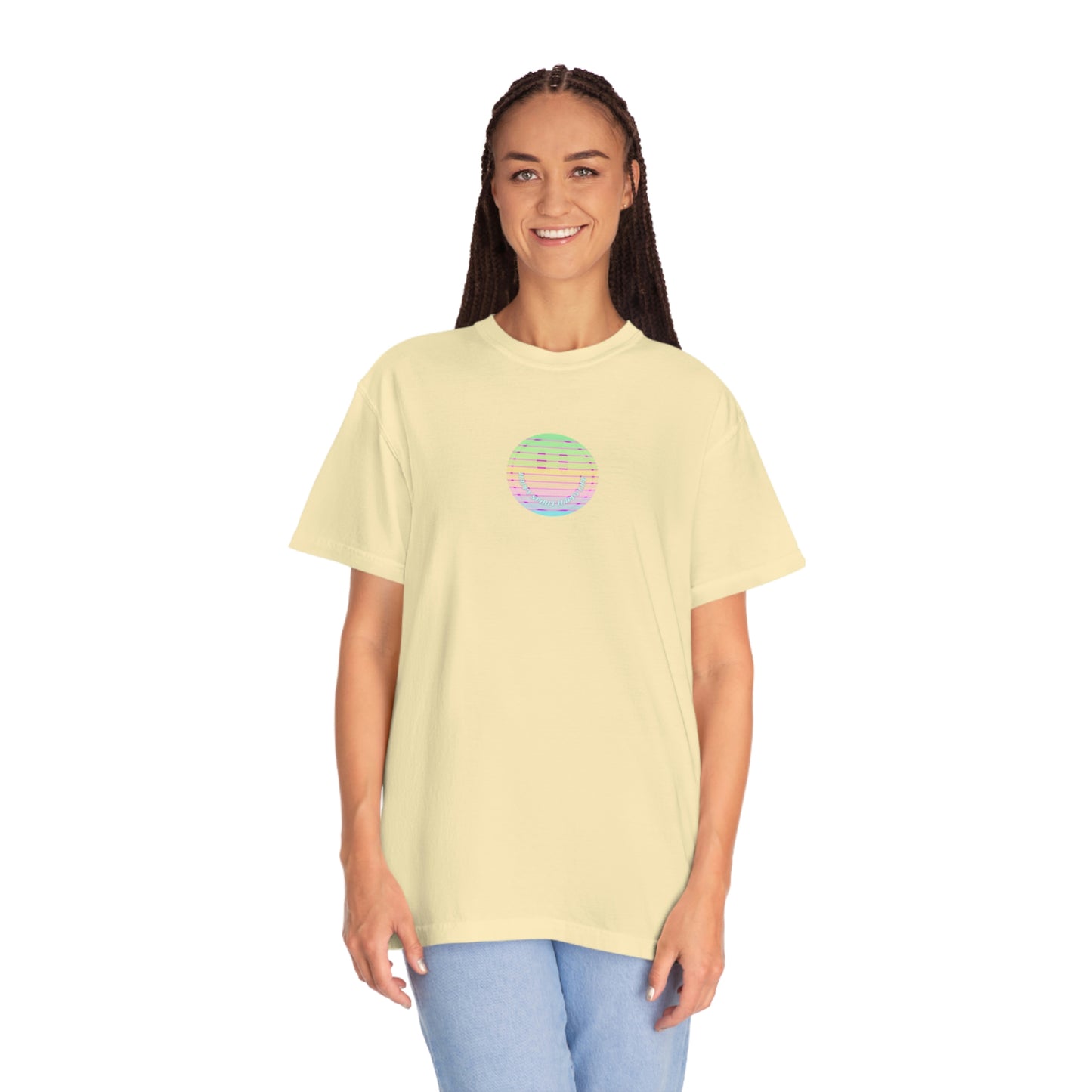 Retro Smile T shirt, Happy Spirit Happy Mind, Aesthetic t shirt, Graphic Tee Tumblr Tshirt, Trendy Oversized, Vsco girl, Comfort Colors