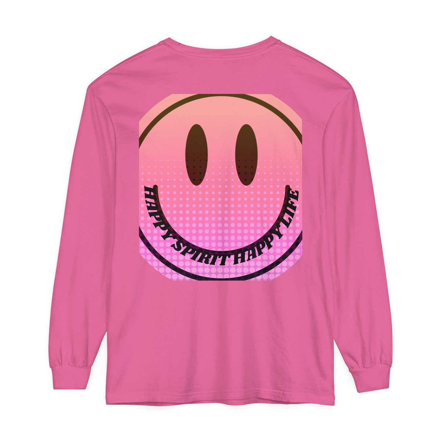 Aesthetic Long Sleeve Shirt, Smile Face Y2K Retro Shirt, 80's Style Smile Graphic, Comfort Colors Unisex Garment-dyed Long Sleeve T-Shirt