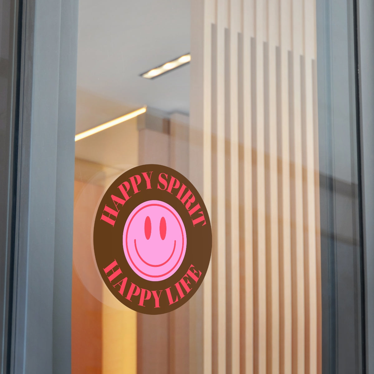 Happy Spirit Happy Life Round Vinyl Stickers, UV Smiley Stickers, Smile Sticker, Tumblr Retro Smile, VSCO Girl, Computer, Skateboard