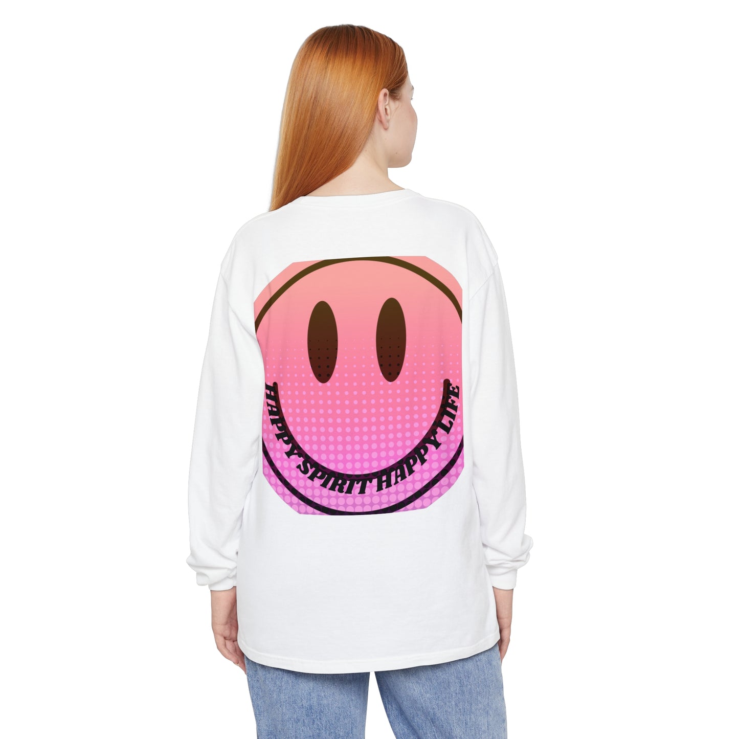Aesthetic Long Sleeve Shirt, Smile Face Y2K Retro Shirt, 80's Style Smile Graphic, Comfort Colors Unisex Garment-dyed Long Sleeve T-Shirt
