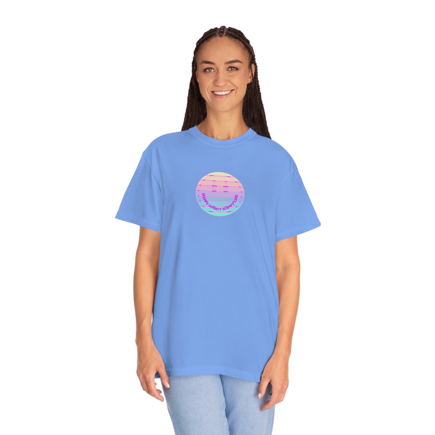 Aesthetic Retro Smile Lilac Tshirt, Happy Spirit Happy Mind, Aesthetic t shirt, Graphic Tumblr Tshirt, Trendy Oversized Vintage Style