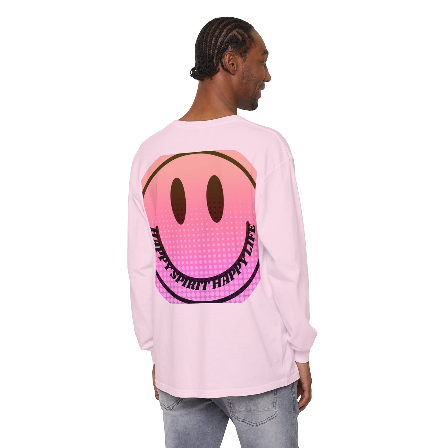 Aesthetic Long Sleeve Shirt, Smile Face Y2K Retro Shirt, 80's Style Smile Graphic, Comfort Colors Unisex Garment-dyed Long Sleeve T-Shirt